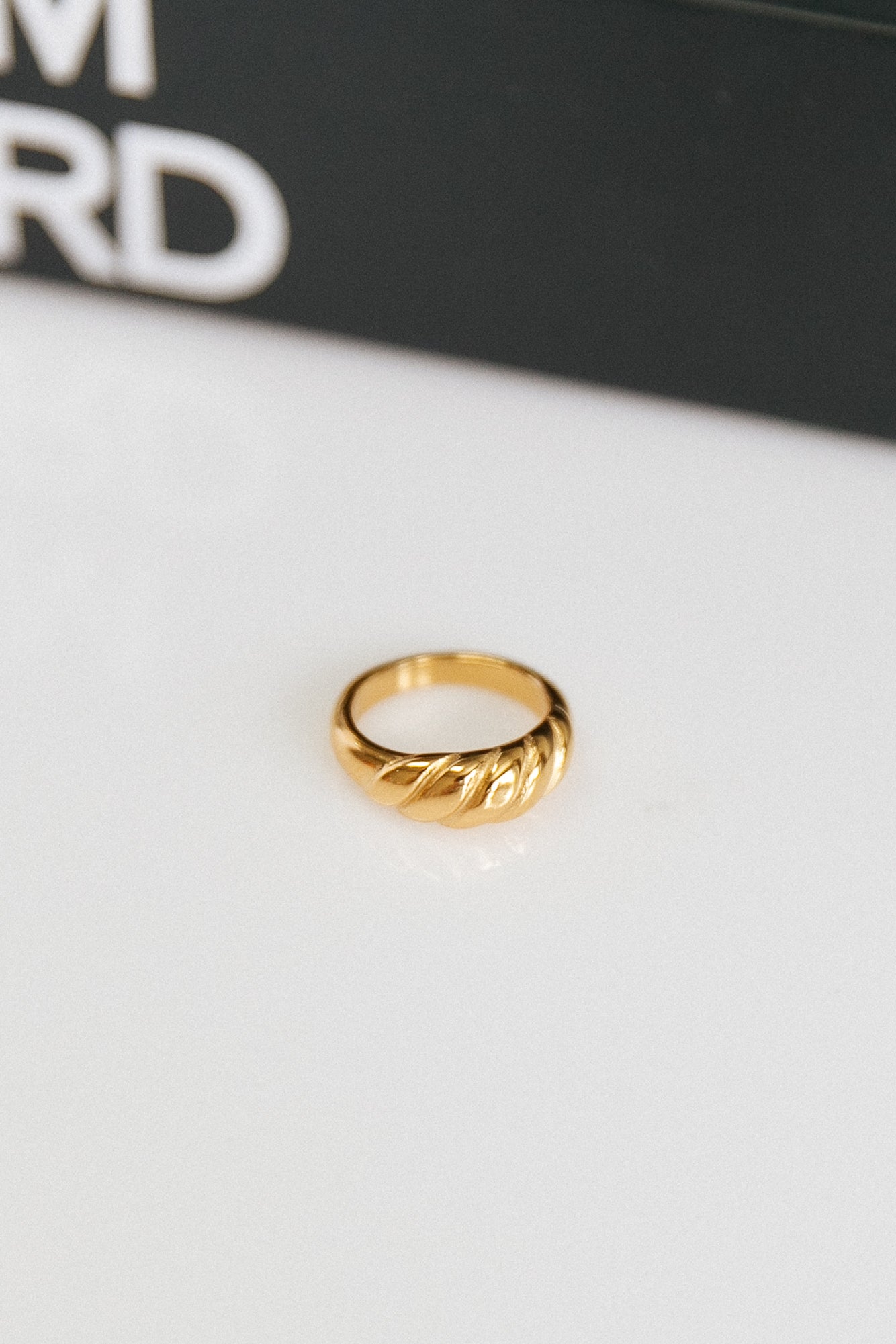 Women’s Twist Ring with Sculpted Titanium Band