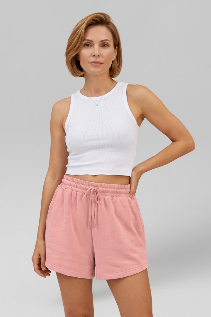 Women Casual Drawstring Shorts with Side Pockets for Summer