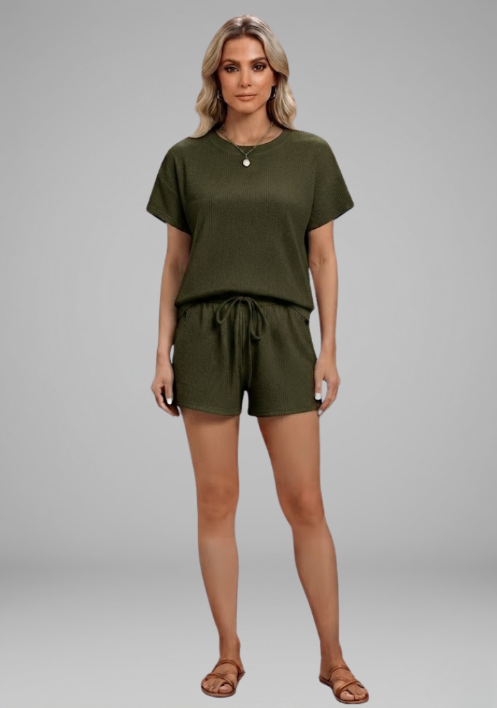 Women's Co-Ord Set with Drawstring Waist for Summer