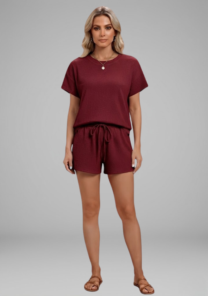 Women's Co-Ord Set with Drawstring Waist for Summer