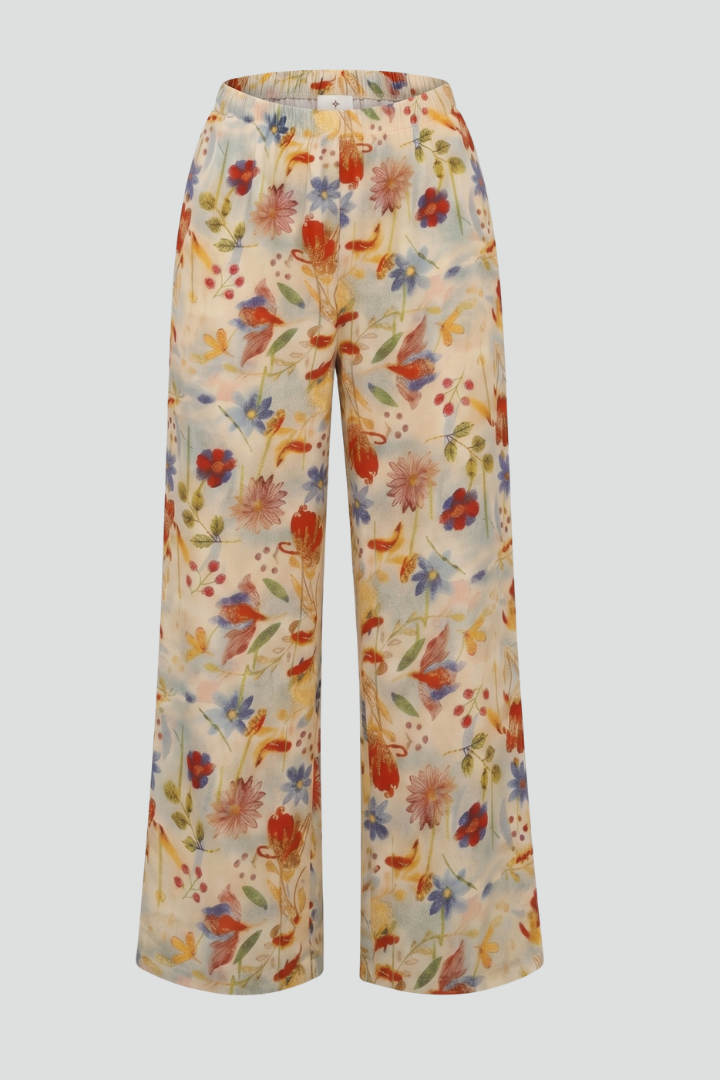Women's casual wide-leg palazzo trousers with Elastic Waistband for Everyday Wear