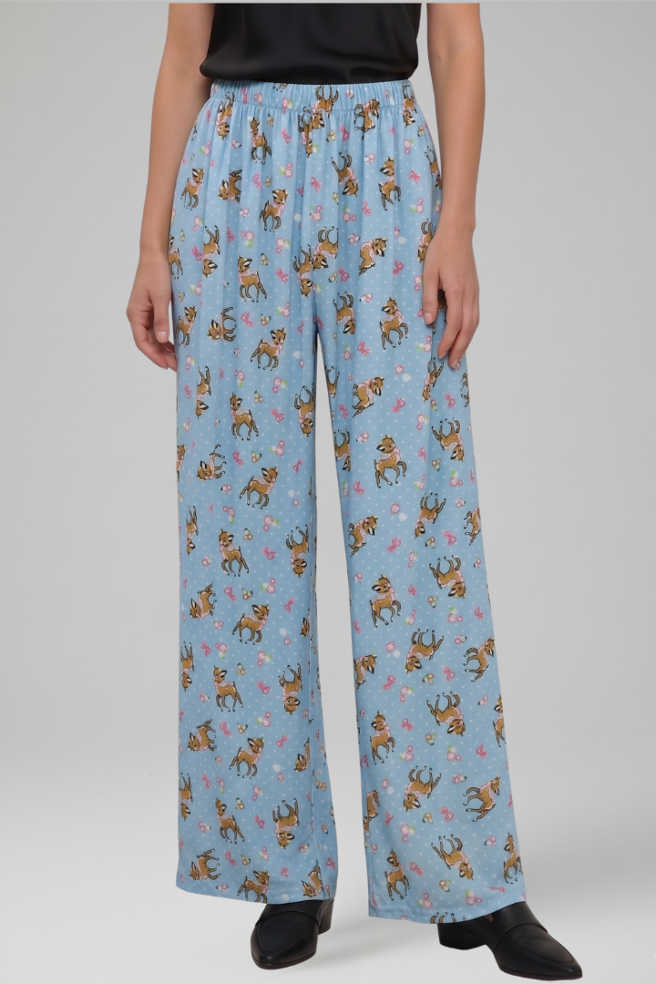 Women's casual wide-leg palazzo trousers with Elastic Waistband for Everyday Wear