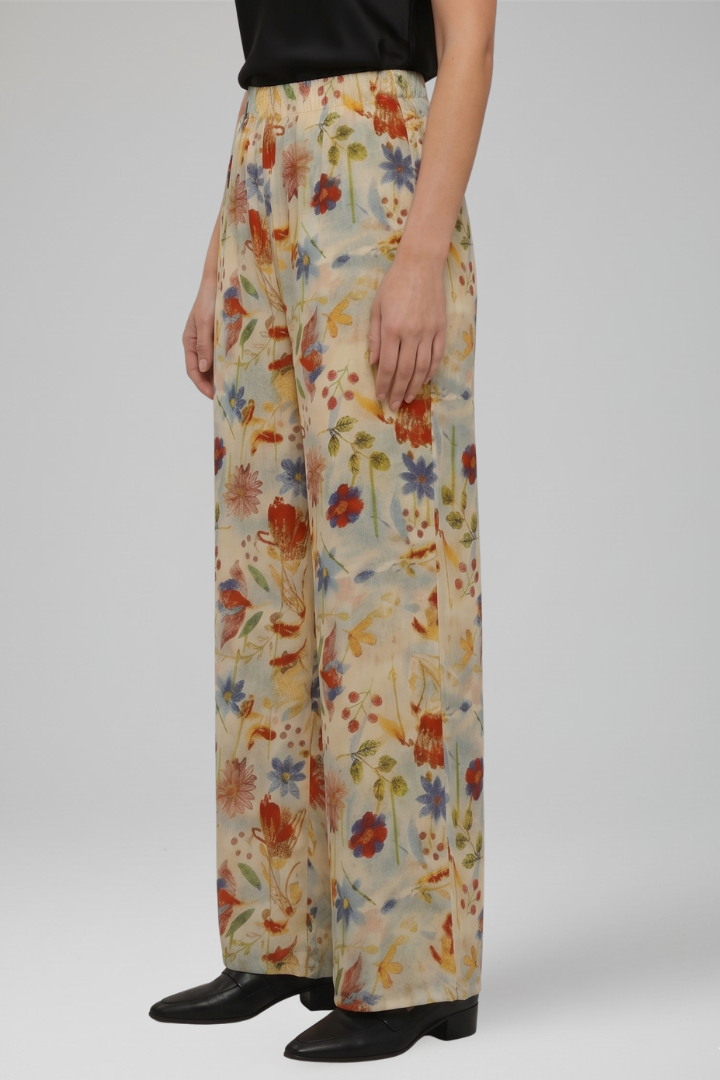 Women's casual wide-leg palazzo trousers with Elastic Waistband for Everyday Wear