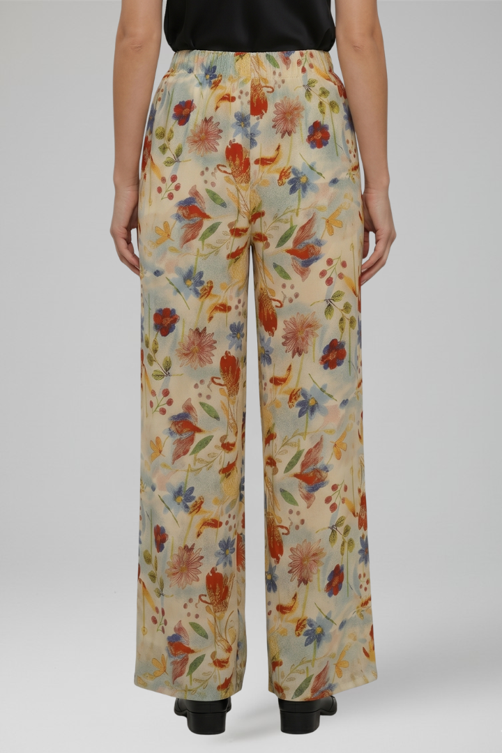 Women's casual wide-leg palazzo trousers with Elastic Waistband for Everyday Wear