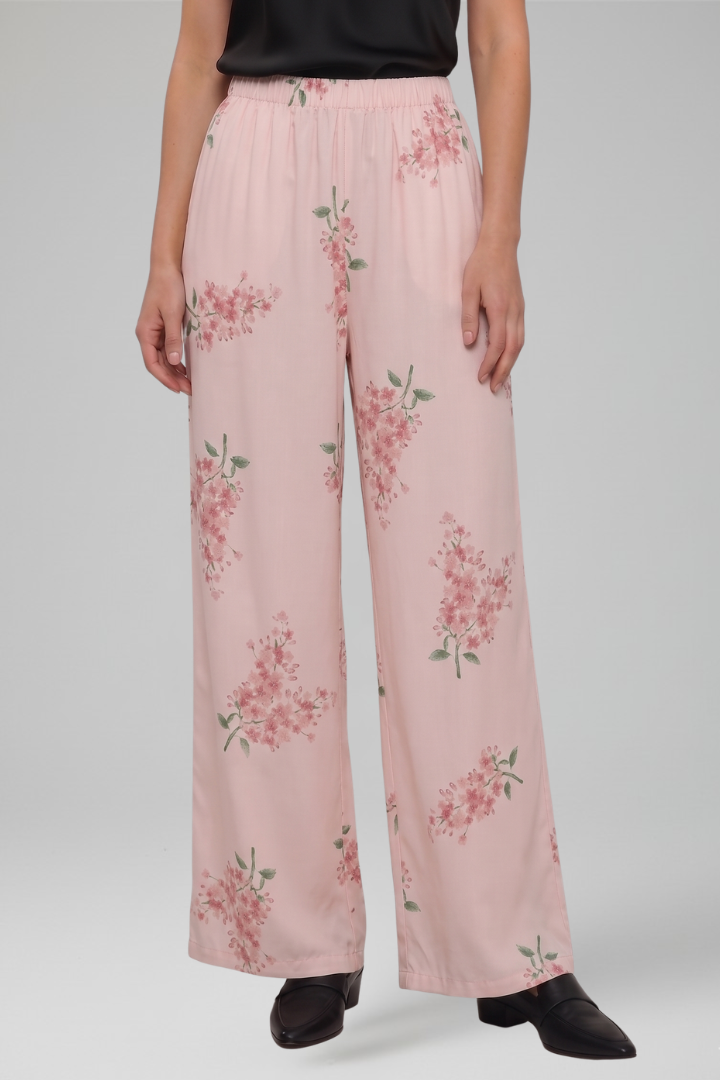 Women's casual wide-leg palazzo trousers with Elastic Waistband for Everyday Wear