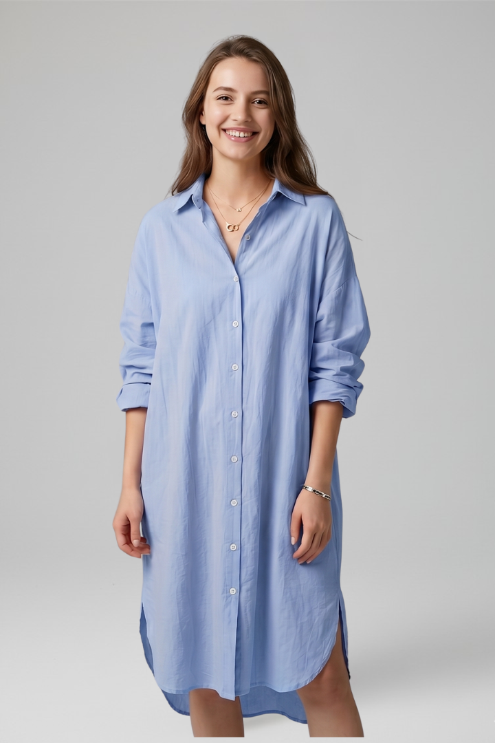 Women's collared button-down shirt dress Everyday Wear