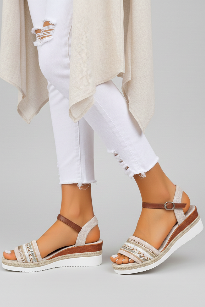 Women’s Wedge Sandals with Adjustable Straps and Open Toe
