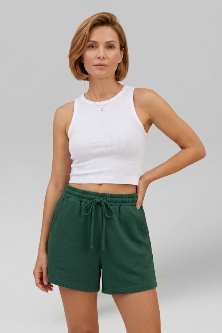 Women Casual Drawstring Shorts with Side Pockets for Summer