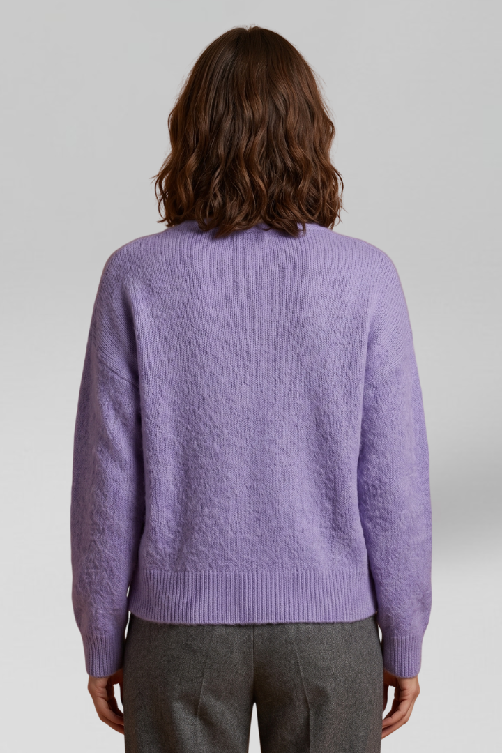 Women V-Neck Sweater with Dropped Shoulders for Fall