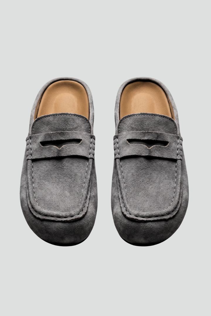 Women’s Minimalist Elegant Buckle Round Toe Slip On Backless Mule Slippers