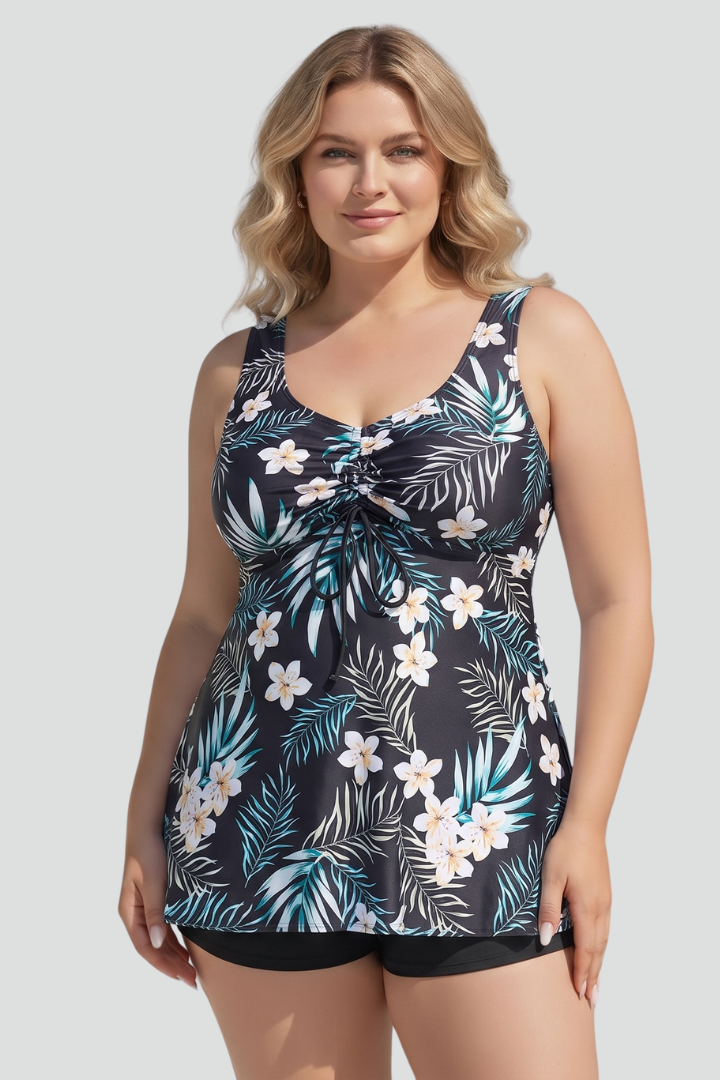 Women’s Tankini Set with V-Neck and Shorts