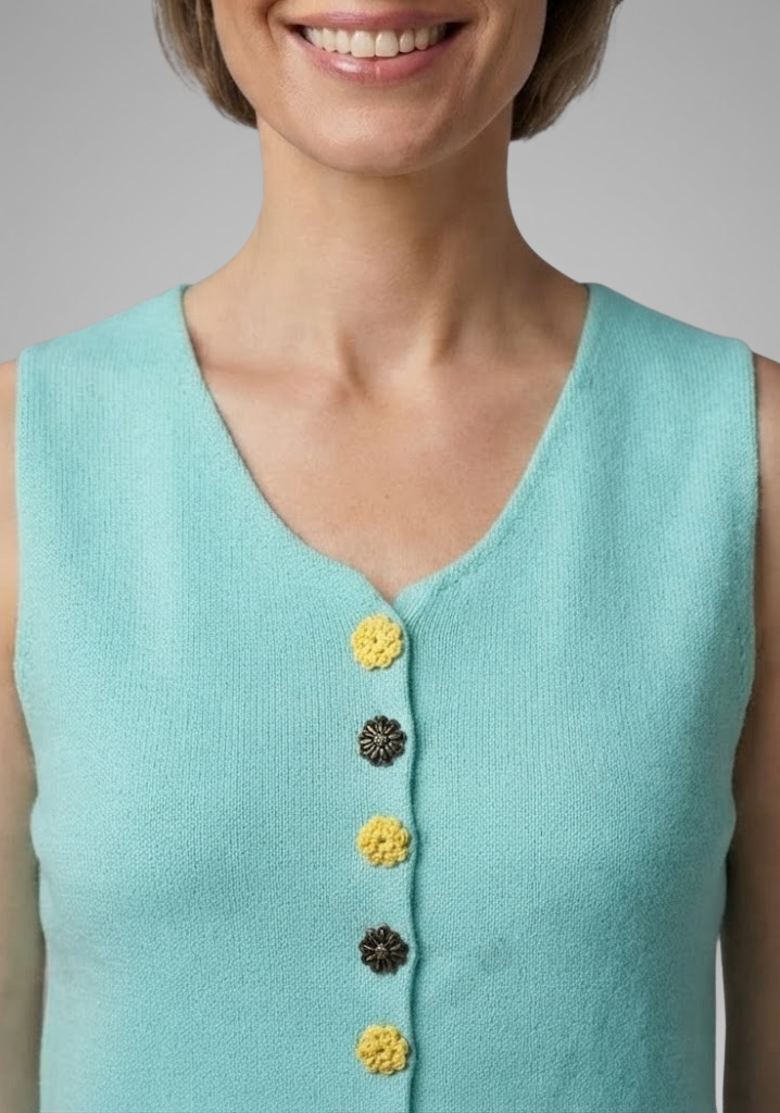 Women's V-neck sleeveless blouse with Button Front for Summer