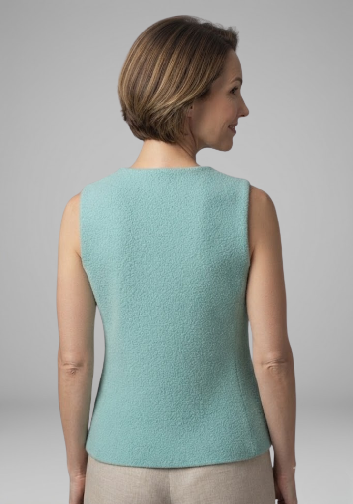 Women's V-neck sleeveless blouse with Button Front for Summer