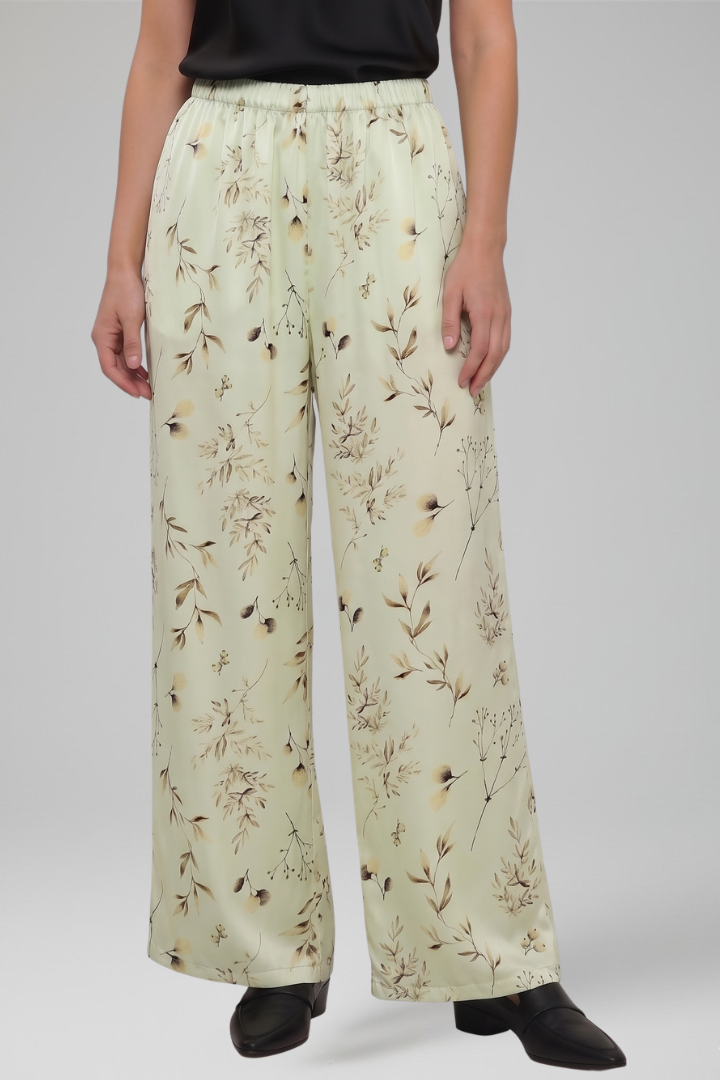 Women's casual wide-leg palazzo trousers with Elastic Waistband for Everyday Wear