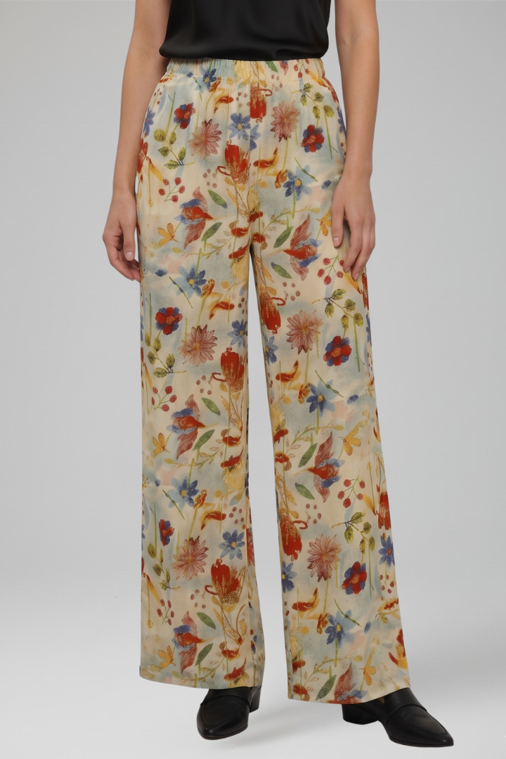 Women's casual wide-leg palazzo trousers with Elastic Waistband for Everyday Wear