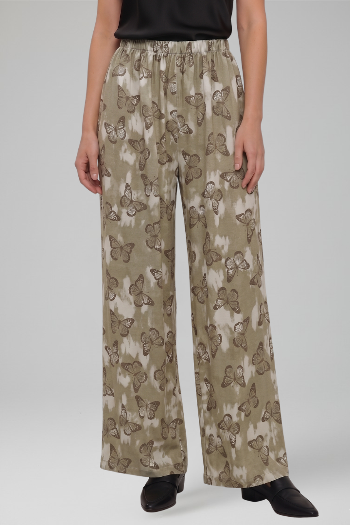 Women's casual wide-leg palazzo trousers with Elastic Waistband for Everyday Wear