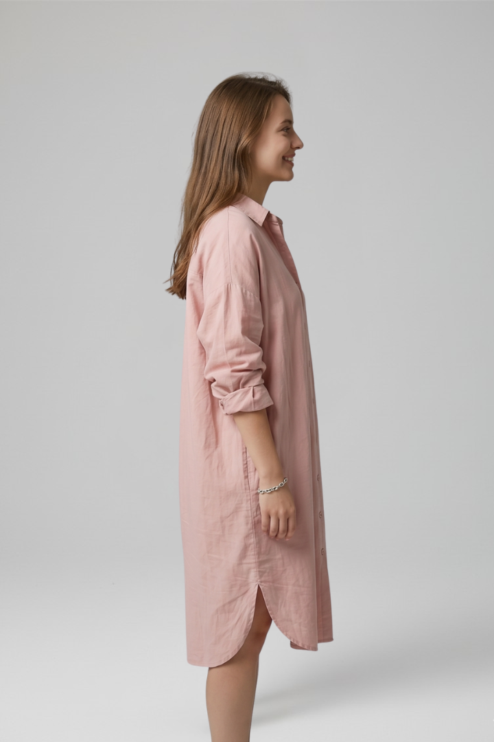 Women's collared button-down shirt dress Everyday Wear