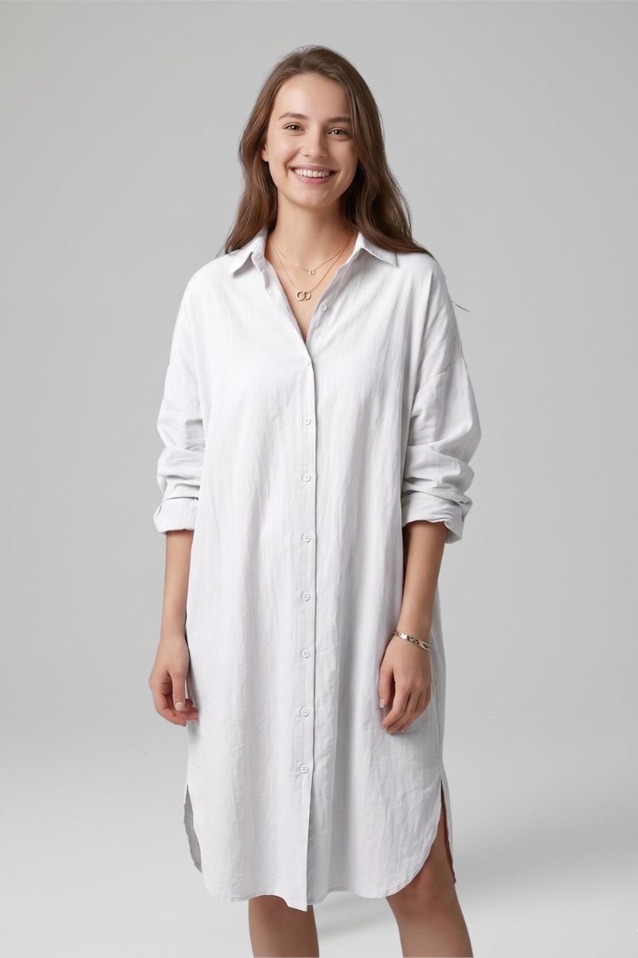 Women's collared button-down shirt dress Everyday Wear